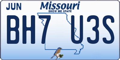 MO license plate BH7U3S