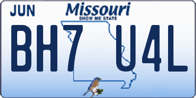 MO license plate BH7U4L