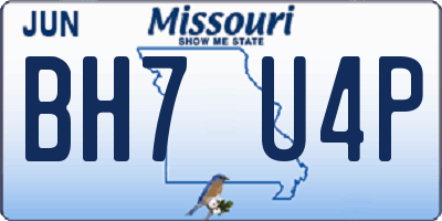 MO license plate BH7U4P