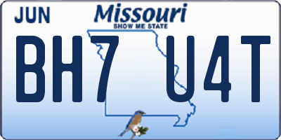 MO license plate BH7U4T