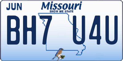 MO license plate BH7U4U