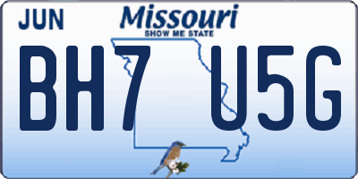 MO license plate BH7U5G