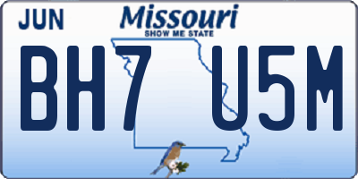 MO license plate BH7U5M