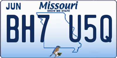 MO license plate BH7U5Q