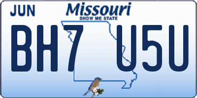 MO license plate BH7U5U