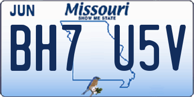 MO license plate BH7U5V
