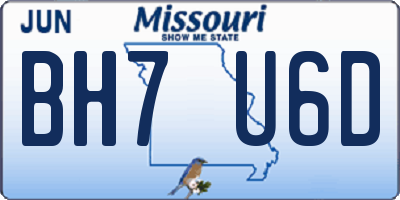 MO license plate BH7U6D