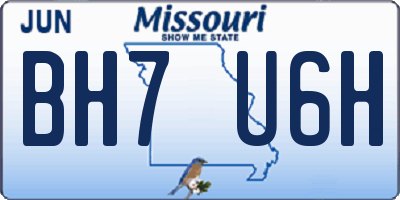 MO license plate BH7U6H