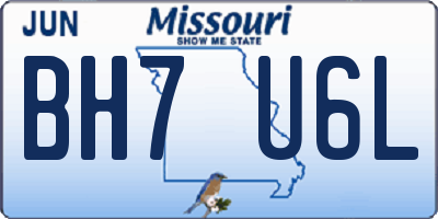 MO license plate BH7U6L