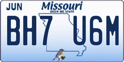 MO license plate BH7U6M