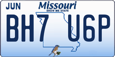 MO license plate BH7U6P