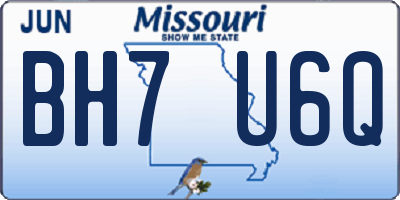MO license plate BH7U6Q