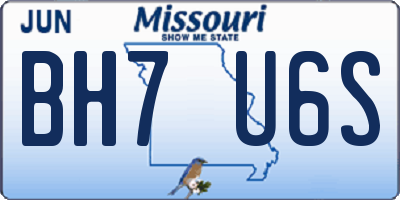 MO license plate BH7U6S