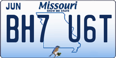 MO license plate BH7U6T