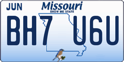 MO license plate BH7U6U