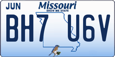 MO license plate BH7U6V
