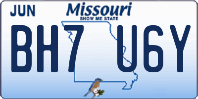 MO license plate BH7U6Y