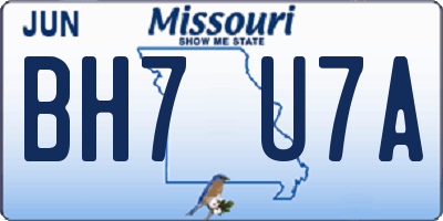 MO license plate BH7U7A