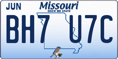 MO license plate BH7U7C