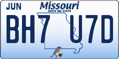 MO license plate BH7U7D