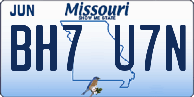 MO license plate BH7U7N