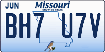 MO license plate BH7U7V