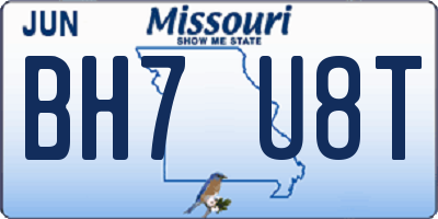 MO license plate BH7U8T