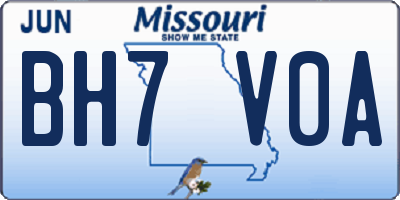 MO license plate BH7V0A