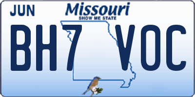 MO license plate BH7V0C