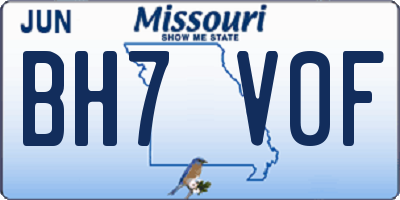 MO license plate BH7V0F