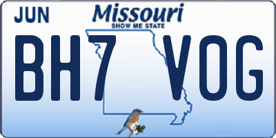 MO license plate BH7V0G