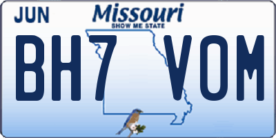 MO license plate BH7V0M