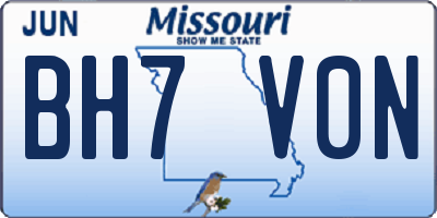 MO license plate BH7V0N