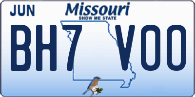 MO license plate BH7V0O