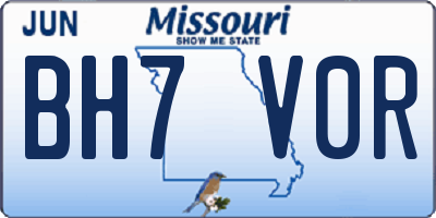 MO license plate BH7V0R
