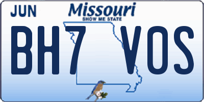 MO license plate BH7V0S
