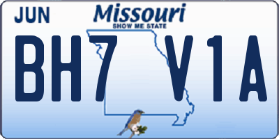 MO license plate BH7V1A