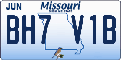 MO license plate BH7V1B