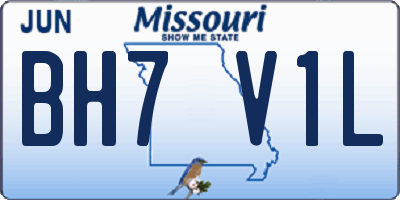 MO license plate BH7V1L