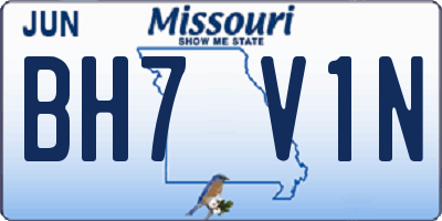 MO license plate BH7V1N