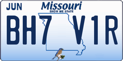 MO license plate BH7V1R