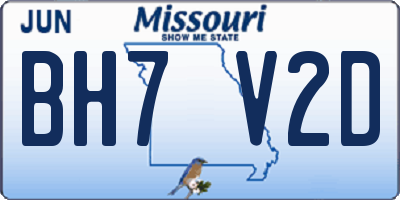 MO license plate BH7V2D