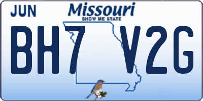 MO license plate BH7V2G