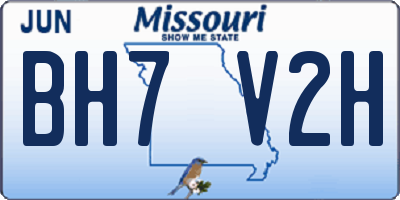 MO license plate BH7V2H