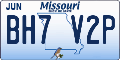 MO license plate BH7V2P