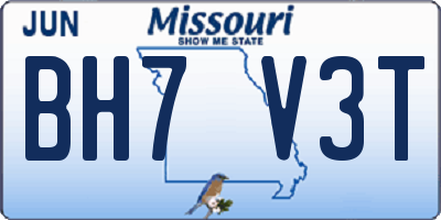 MO license plate BH7V3T