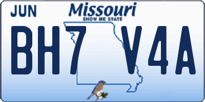 MO license plate BH7V4A