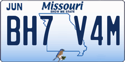 MO license plate BH7V4M
