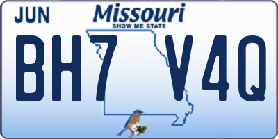 MO license plate BH7V4Q