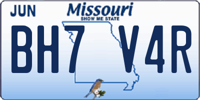 MO license plate BH7V4R